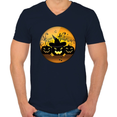 PRINTFASHION Happy Halloween Kör - Férfi V-nyakú póló - Sötétkék