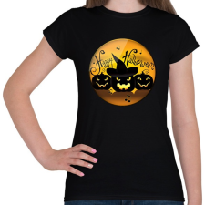 PRINTFASHION Happy Halloween Kör - Női póló - Fekete női póló