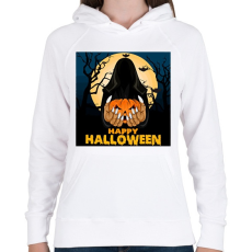 PRINTFASHION Happy Halloween - Női kapucnis pulóver - Fehér