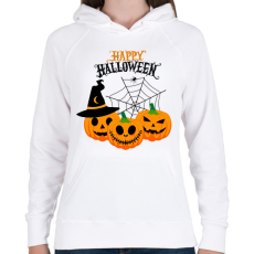 PRINTFASHION Happy Halloween - Női kapucnis pulóver - Fehér
