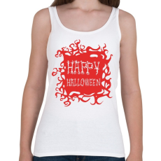 PRINTFASHION Happy Halloween - Piros - Női atléta - Fehér