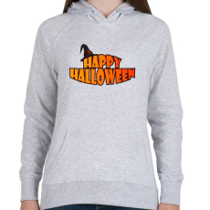 PRINTFASHION Happy Halloween sapkás - Női kapucnis pulóver - Sport szürke