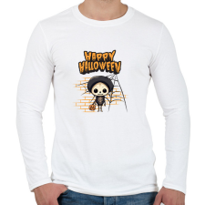 PRINTFASHION Happy Halloween tökfej - Férfi hosszú ujjú póló - Fehér férfi póló