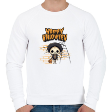 PRINTFASHION Happy Halloween tökfej - Férfi pulóver - Fehér