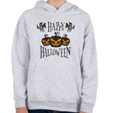 PRINTFASHION Happy Halloween Tökfejes - Gyerek kapucnis pulóver - Sport szürke