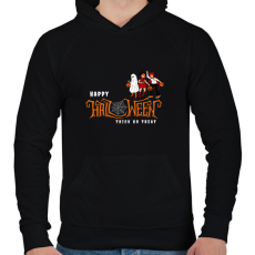 PRINTFASHION Happy Halloween Trick or Treat - Férfi kapucnis pulóver - Fekete