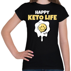 PRINTFASHION HAPPY KETO LIFE - Női póló - Fekete