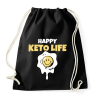 PRINTFASHION HAPPY KETO LIFE - Sportzsák, Tornazsák - Fekete