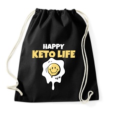 PRINTFASHION HAPPY KETO LIFE - Sportzsák, Tornazsák - Fekete tornazsák