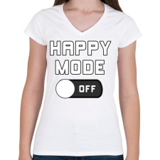 PRINTFASHION happy mode - Női V-nyakú póló - Fehér női póló