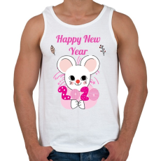 PRINTFASHION happy new year - Férfi atléta - Fehér