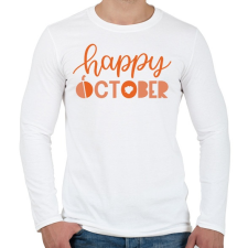 PRINTFASHION Happy October - Férfi hosszú ujjú póló - Fehér férfi póló