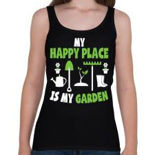 PRINTFASHION Happy place - Női atléta - Fekete női trikó