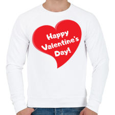 PRINTFASHION Happy Valentine's Day - Férfi pulóver - Fehér férfi pulóver, kardigán
