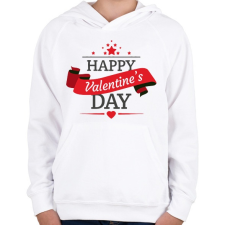 PRINTFASHION Happy Valentine's Day - Gyerek kapucnis pulóver - Fehér gyerek pulóver, kardigán