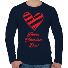 PRINTFASHION Happy Valentines day! - Férfi hosszú ujjú póló - Sötétkék