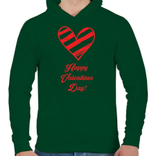 PRINTFASHION Happy Valentines day! - Férfi kapucnis pulóver - Sötétzöld férfi pulóver, kardigán
