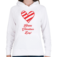 PRINTFASHION Happy Valentines day! - Női kapucnis pulóver - Fehér