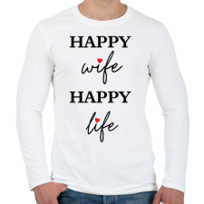PRINTFASHION Happy Wife 2 - Férfi hosszú ujjú póló - Fehér férfi póló