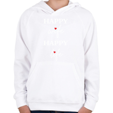PRINTFASHION Happy Wife 4 - Gyerek kapucnis pulóver - Fehér gyerek pulóver, kardigán