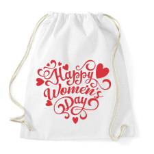 PRINTFASHION Happy Women's Day heart - Sportzsák, Tornazsák - Fehér tornazsák