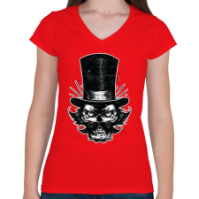 PRINTFASHION Harag - Női V-nyakú póló - Piros női póló