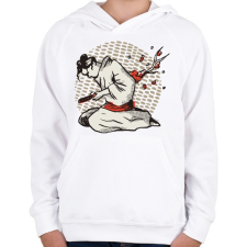 PRINTFASHION Harakiri japán tollrajz - Gyerek kapucnis pulóver - Fehér gyerek pulóver, kardigán