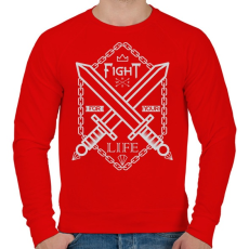 PRINTFASHION Harc az élet - Férfi pulóver - Piros