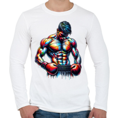 PRINTFASHION Harcos - Férfi hosszú ujjú póló - Fehér