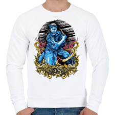 PRINTFASHION Harcos - Férfi pulóver - Fehér férfi pulóver, kardigán