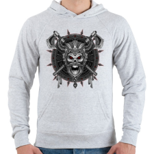 PRINTFASHION Harcos Viking - Férfi kapucnis pulóver - Sport szürke férfi pulóver, kardigán