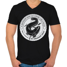 PRINTFASHION Harcsa horgász - Férfi V-nyakú póló - Fekete férfi póló