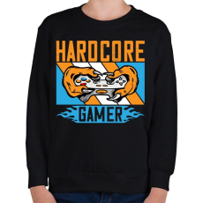 PRINTFASHION Hardcore gamer - Gyerek pulóver - Fekete