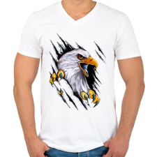 PRINTFASHION Harley Davidson - Férfi V-nyakú póló - Fehér férfi póló