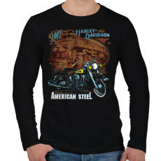 PRINTFASHION Harley Davidson Vintage - Férfi hosszú ujjú póló - Fekete