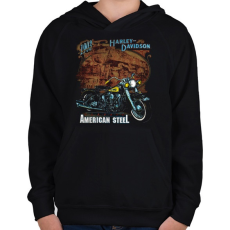 PRINTFASHION Harley Davidson Vintage - Gyerek kapucnis pulóver - Fekete