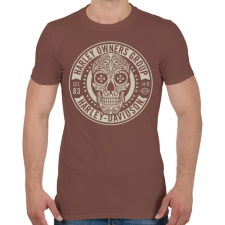 PRINTFASHION Harley koponya - Férfi póló - Mogyoróbarna férfi póló