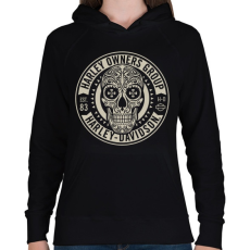 PRINTFASHION Harley koponya - Női kapucnis pulóver - Fekete