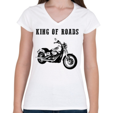 PRINTFASHION HARLEY - Női V-nyakú póló - Fehér