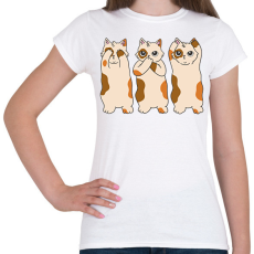 PRINTFASHION Három cica - Női póló - Fehér