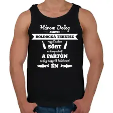 PRINTFASHION Három dolog - Férfi atléta - Fekete atléta, trikó