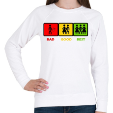 PRINTFASHION Három opció - Női pulóver - Fehér