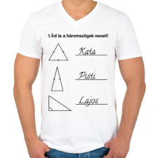 PRINTFASHION Háromszögek nevei - Férfi V-nyakú póló - Fehér férfi póló