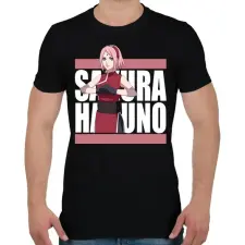 PRINTFASHION Haruno Sakura - Férfi póló - Fekete férfi póló