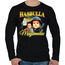 PRINTFASHION Hasbulla Magomedov - Férfi hosszú ujjú póló - Fekete férfi póló