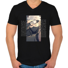 PRINTFASHION hatake kakashi - Férfi V-nyakú póló - Fekete férfi póló