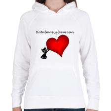 PRINTFASHION Hatalmas szívem van - Női kapucnis pulóver - Fehér női pulóver, kardigán