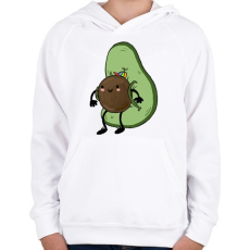 PRINTFASHION Hátizsákos avokádó - Gyerek kapucnis pulóver - Fehér