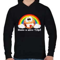 PRINTFASHION Have a  nice trip! - Férfi kapucnis pulóver - Fekete