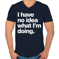 PRINTFASHION Have no idea - Férfi V-nyakú póló - Sötétkék